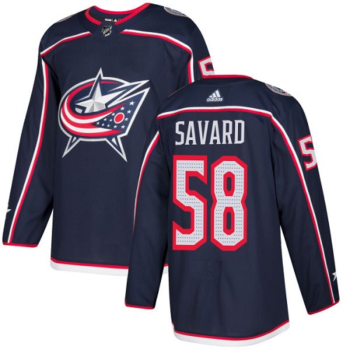 Adidas Men Columbus Blue Jackets #58 David Savard Navy Blue Home Authentic Stitched NHL Jersey